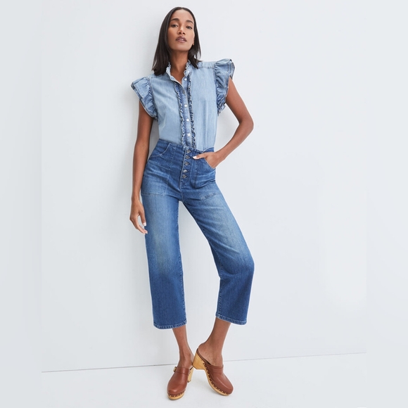 Veronica Beard Denim - Veronica Beard Crosbie Wide-Leg Cropped Jeans | Lakeshore Wash | Size 31